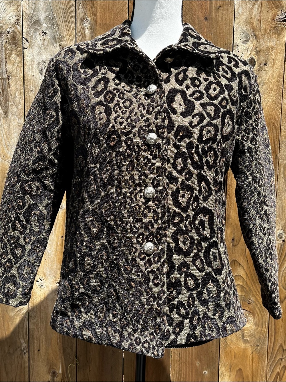 Leopard Print Button-Front Blazer Jacket in Brown and Black Accepting Offer!